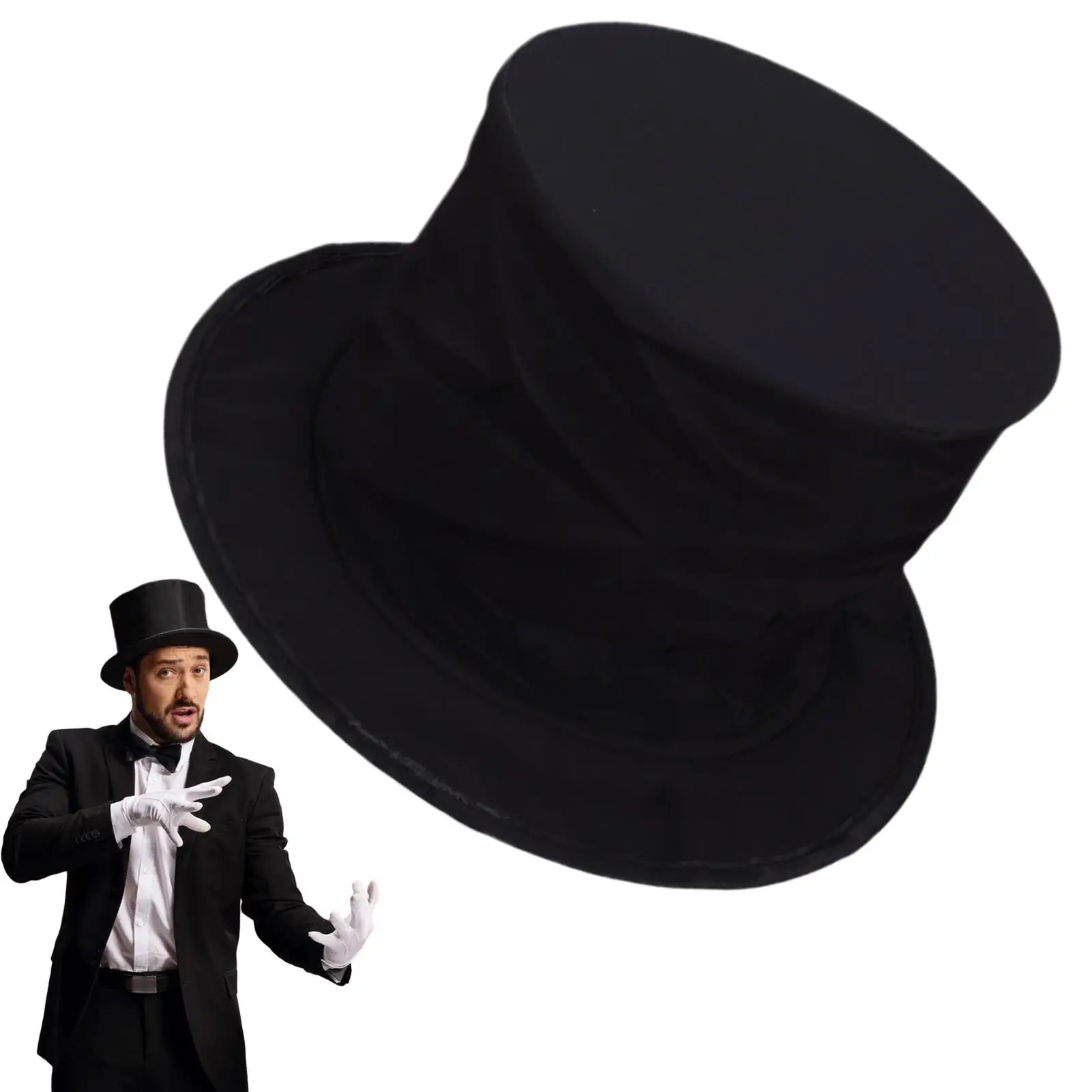 

Magician Top Hat Portable Comedy Cosplay Accessory Headgear Magician Fancy Style Top Hat For Men Women Girls Youth Teens