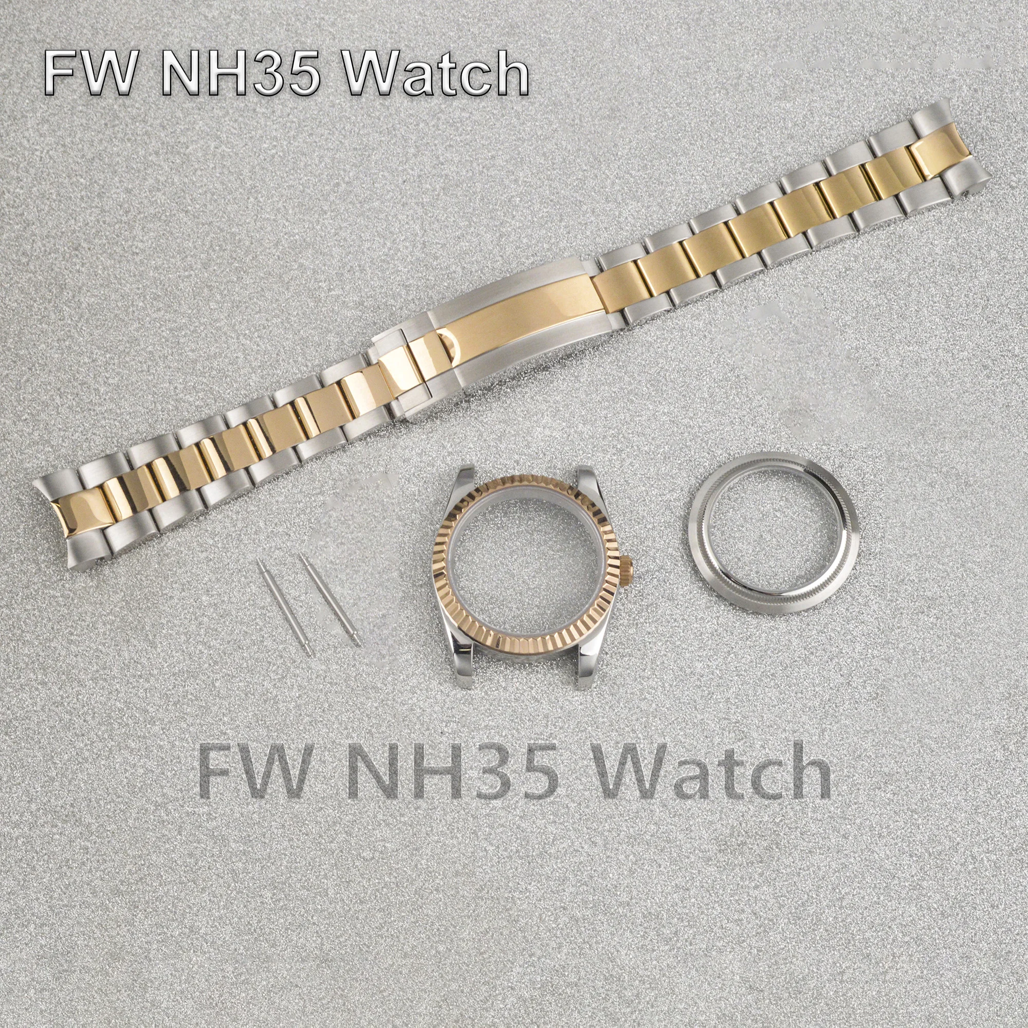 Datejust用防水時計ケース,ステンレス鋼,オイスターストラップ,mod部品,nh34,nh35,nh36ムーブメントに適合,高品質