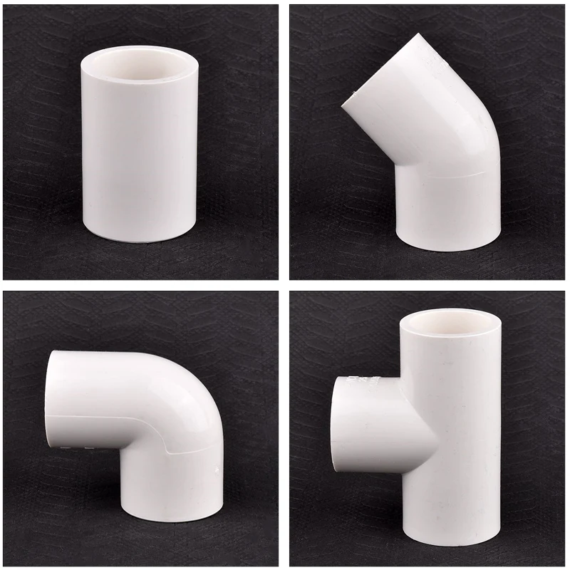 White 20/25/32/40/50mm PVC Pipe Fittings  Straight Elbow Tee Connectors Plastic Joint Tube Coupler Aquarium Fish Tank Adapter