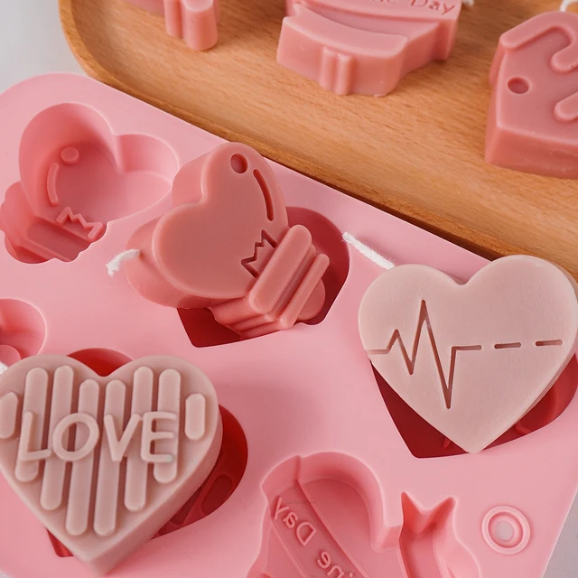 Nowe rodzaje silikonowych foremek do mydła w kształcie serca DIY Ręcznie robione foremki do pieczenia czekolady Angel Love Cake Aromath Mydło Świeca Rękodzieło