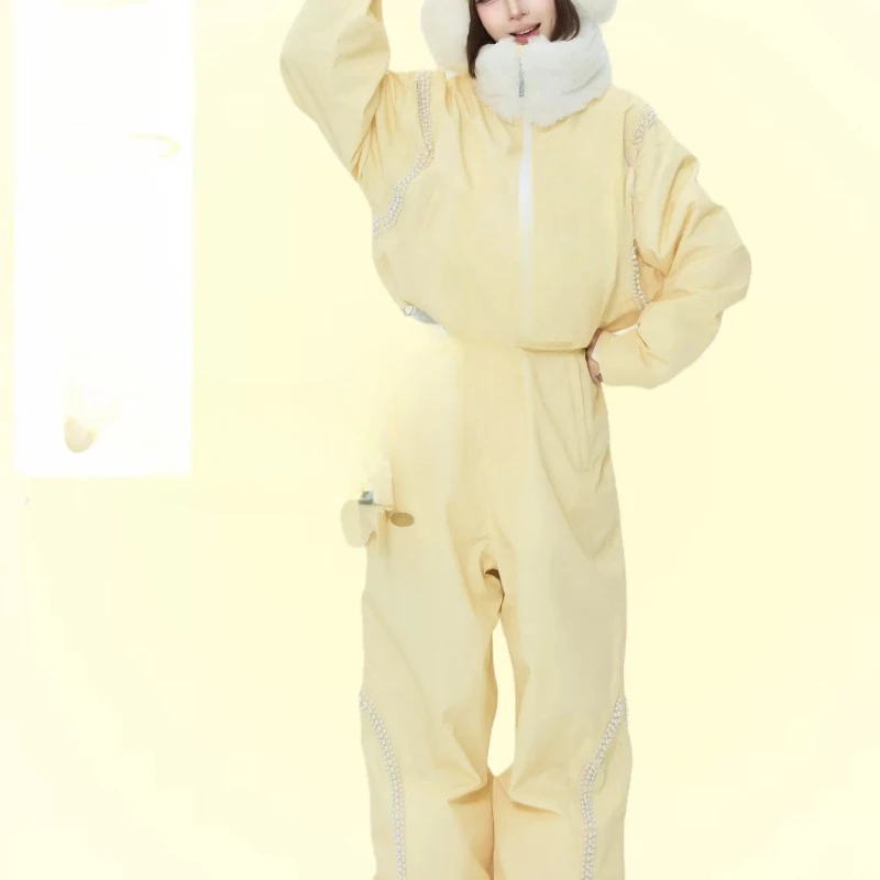 

3L pearl ski suit full pressure glue waterproof velvet single and double board freestyle