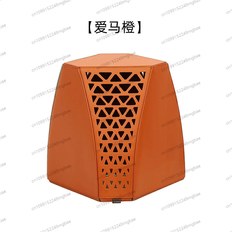 

Saddle leather living room ottoman light luxury shoe changing stool modern side few makeup stool hollow pier