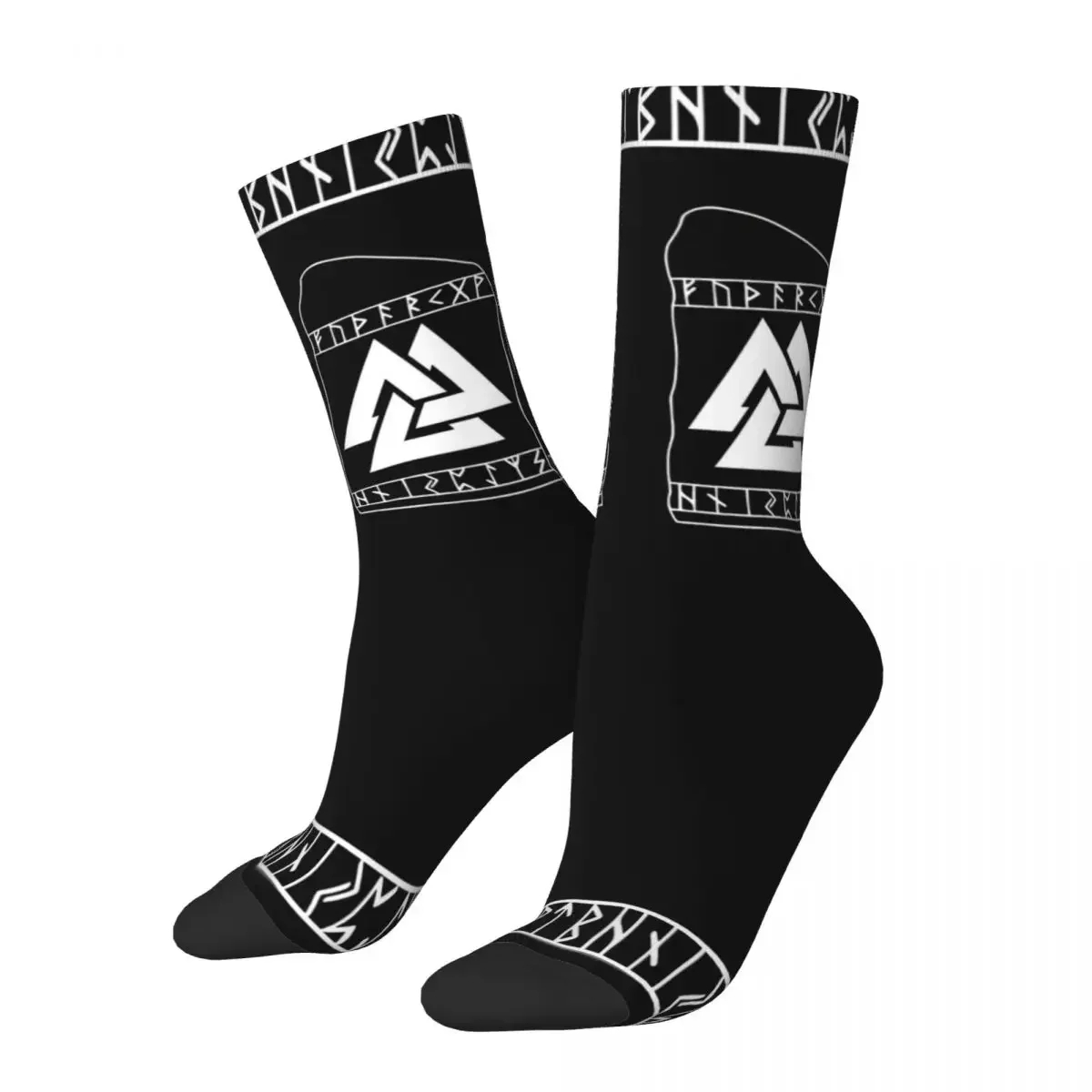 

Hip Hop Vintage Valknut Norse Stone Crazy Men's Socks Viking Unisex Street Style Pattern Printed Funny Crew Sock Boys Gift