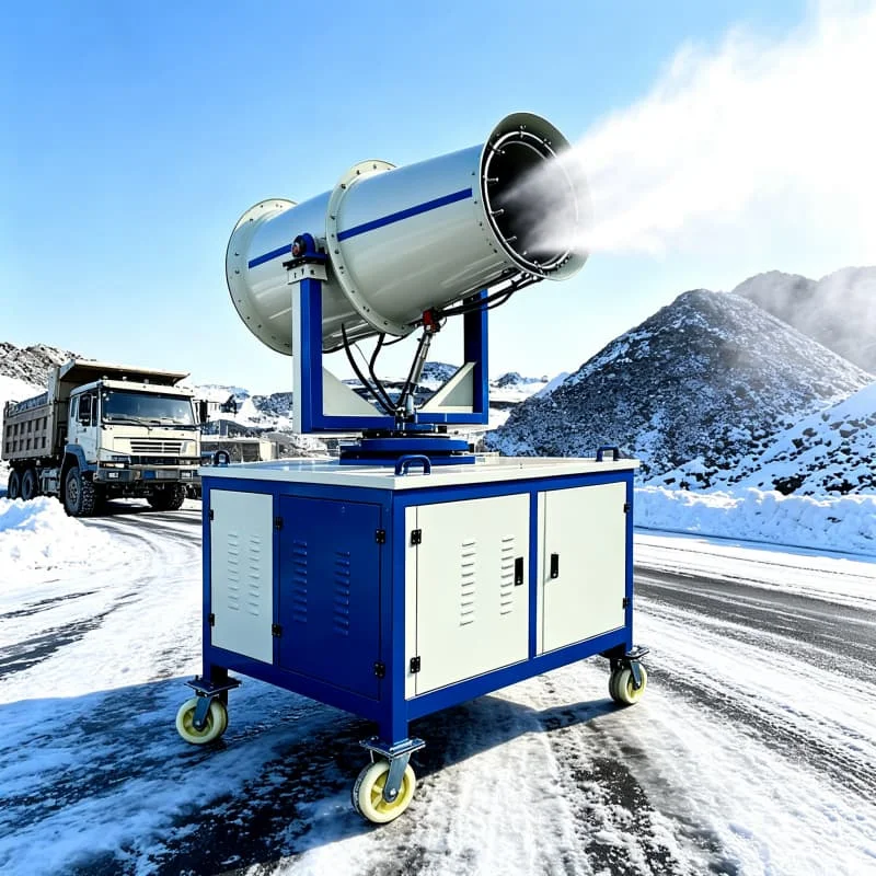 Touch Screen Control Fog Cannon Sprayer 50m Range Automatic For Quarry Mining Stockpile Yard Customized