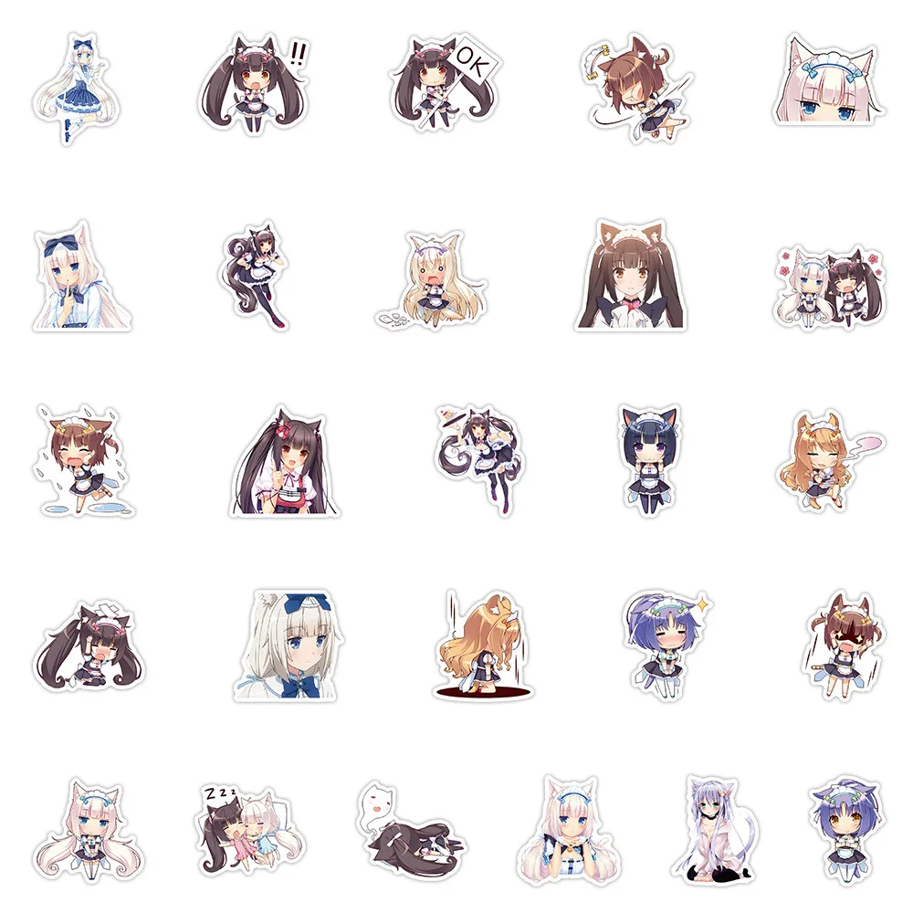 53-teiliges Nekopara Love Development Game Dekorations-Set Koffer Laptop Helm Aufkleber Wasserfest – Detail 6