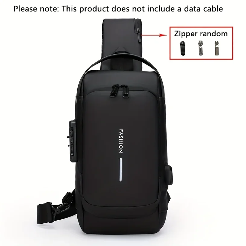 Mens Business Anti-Theft Sling Bag Waterproof Crossbody Backpack with Password Lock USB Charging Lightweight Travel Shoulder Bag image 4