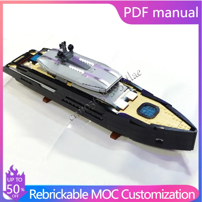 

2977PCS MOC Midi-Scale Yacht Ship Building Blocks Set Terrible Boat Bricks Toys Children Halloween Birthday Gifts for Kids Ages