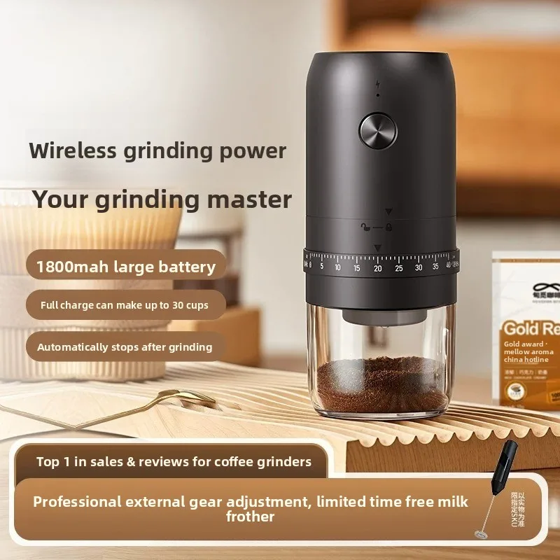 Electric Coffee Grinder Portable Small Automatic Burr Mill for Home Manual Brewing Grinding Machine