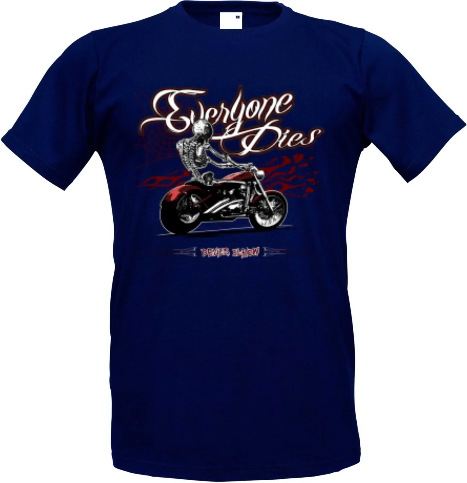 Футболка темно-синего цвета с байкерским чоппером. Модель Oldschool. Каждый это. Футболка темно-синего цвета с байкерским чоппером. Модель Oldschool. Каждый это.