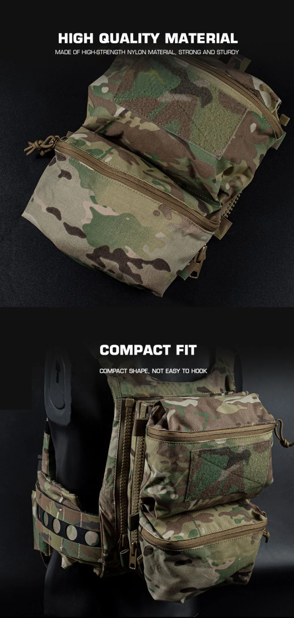 Taktische FCPC V5 Plattenträger-Rückentasche mit Doppelteilen, Mehrzwecktaschen, Westen-Zubehör, Kleinteile-Beutel – Detail 4