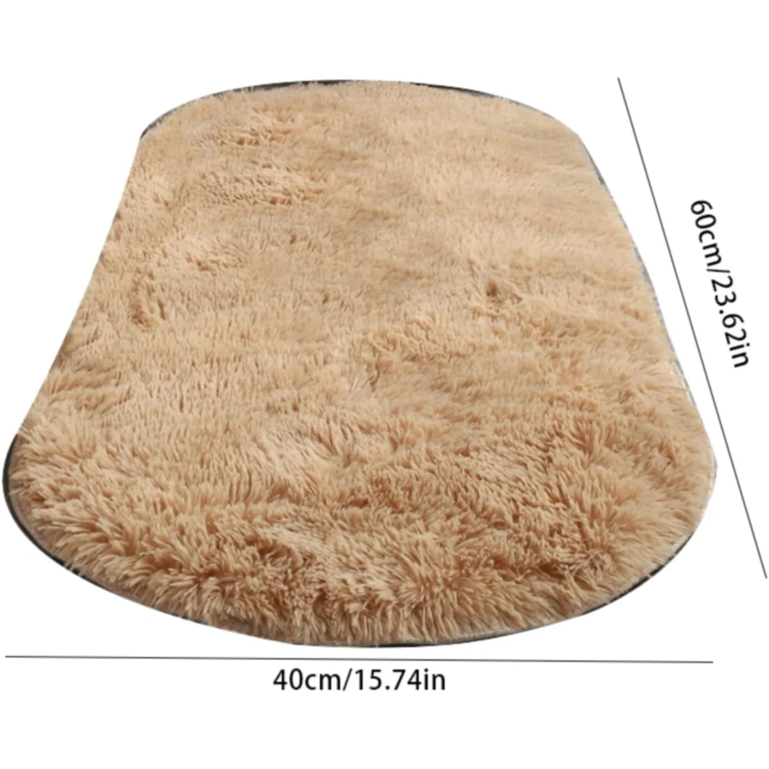 Fluffy Oval Rug for Bedroom 1. x 2 Feet  Soft Coffee Long Plush Area Rug Shaggy Carpet for  Room Bedside Rug for Boys Girls Room