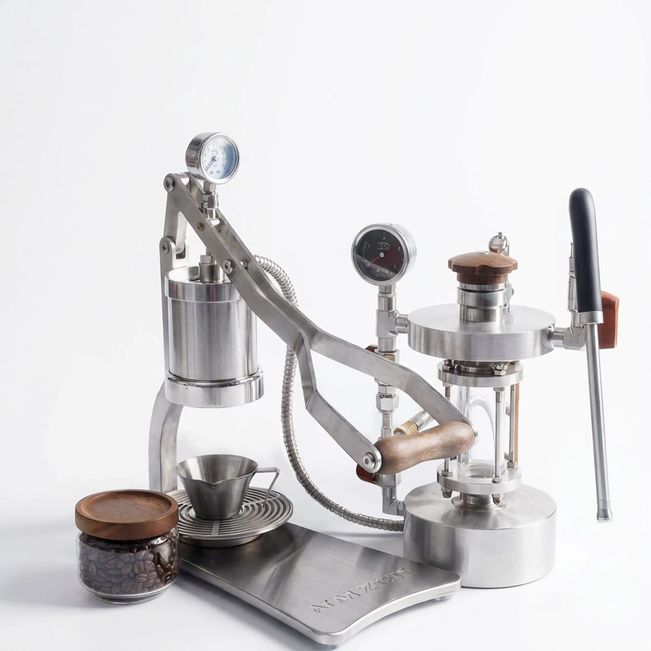 304 Stainless Steel 39x17x40cm Compact Design Manual Lever Espresso Machine for Home and Cafe