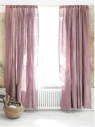100% Linen Curtains for Window Farmhouse Living Room Rod Pocket Drapes Light Filtering Curtain Children Bedroom Environmental