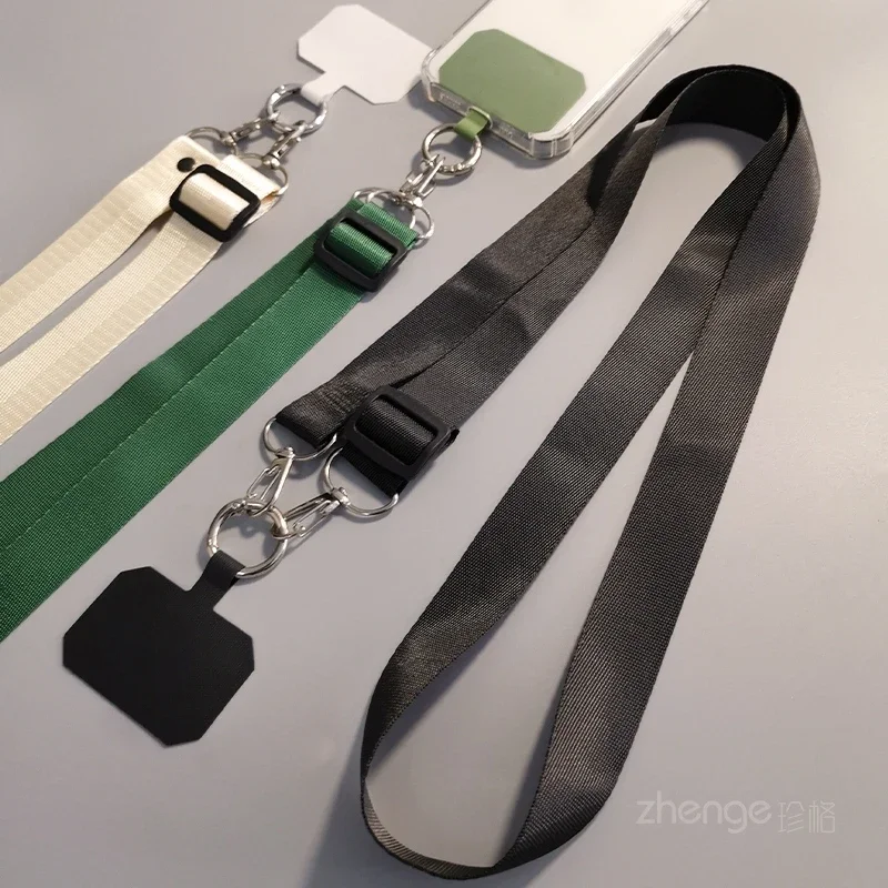 Long Crossbody Lanyard Mobile Phone Lanyard Woven Twill Phone Strap Long Clip Style Phone Case Universal Solid Color Neck Strap