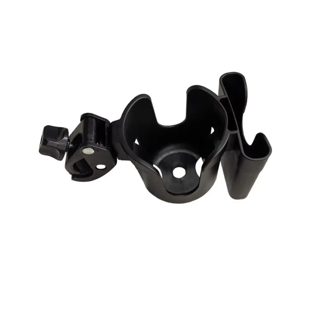 Plastic Pram Cup Holders 2-in-1 Function Anti-Slip Stroller Bottle Holder Universal Adjustable Wheelchair Drink Holder