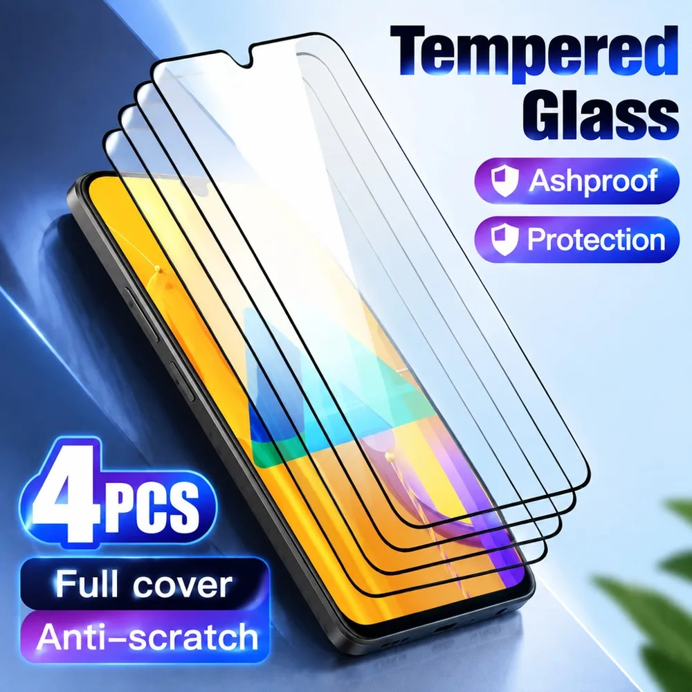4PCS Tempered Glass For Samsung Galaxy A36 A37 A51 A52 A52s 5G A53 5G Screen Protector For Samsung Galaxy A54 A55 A56 A57 A71 HD