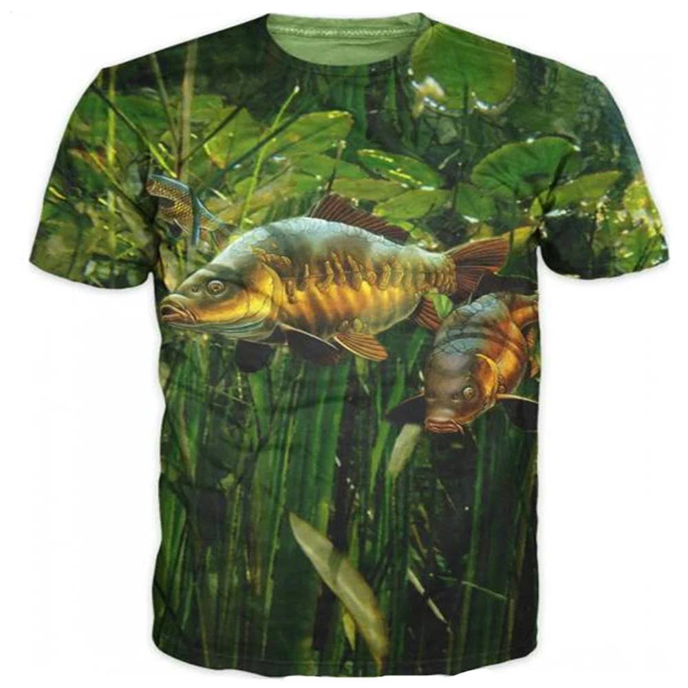 Vintage T-Shirts For Men 3D Fishing Print Short Sleeve Tops Summer Outdoor Sports T Shirt Loose Oversized Tee Shirt Men Clothing