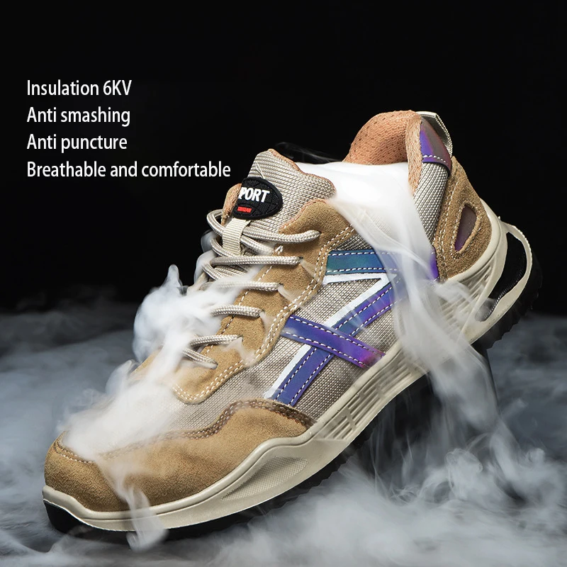 Insulated 6kV Protection Shoes Women Anti Smashing Anti Piercing Breathable Comfortable  Safe Wear-resistant Work Shoes