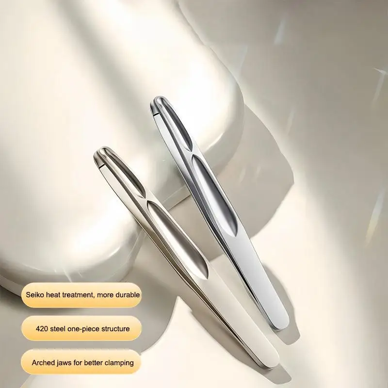Stainless Steel Eyebrow Clips for Precision Beard Mustache Trimming Fine Tip NonSlip Handle for Facial Hair Care