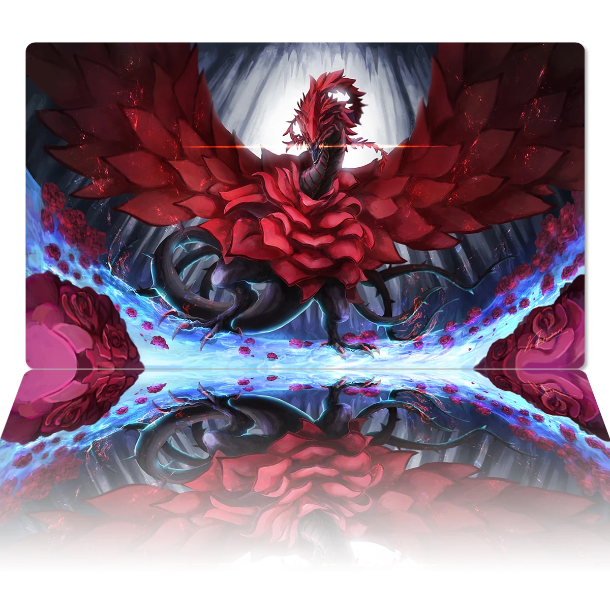 YuGiOh Black Rose Dragon Mat TCG CCG Board Game Trading Card Game Playmat Anime Mouse Pad Rubber Desk Pad Zones Free Bag 60x35cm