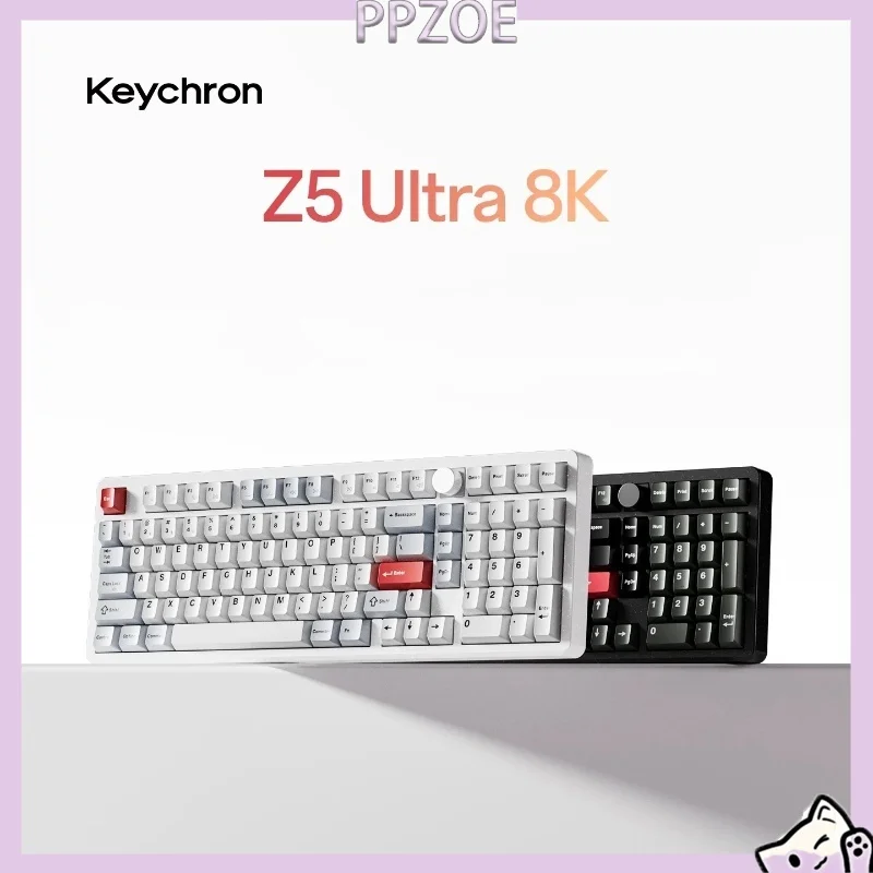 Keychron Z5 Ultra Tri Mode Dual 8K Custom Mechanical Keyboard 75 98 Layout Hot Swappable Aluminum Alloy For Mac Windows Gaming