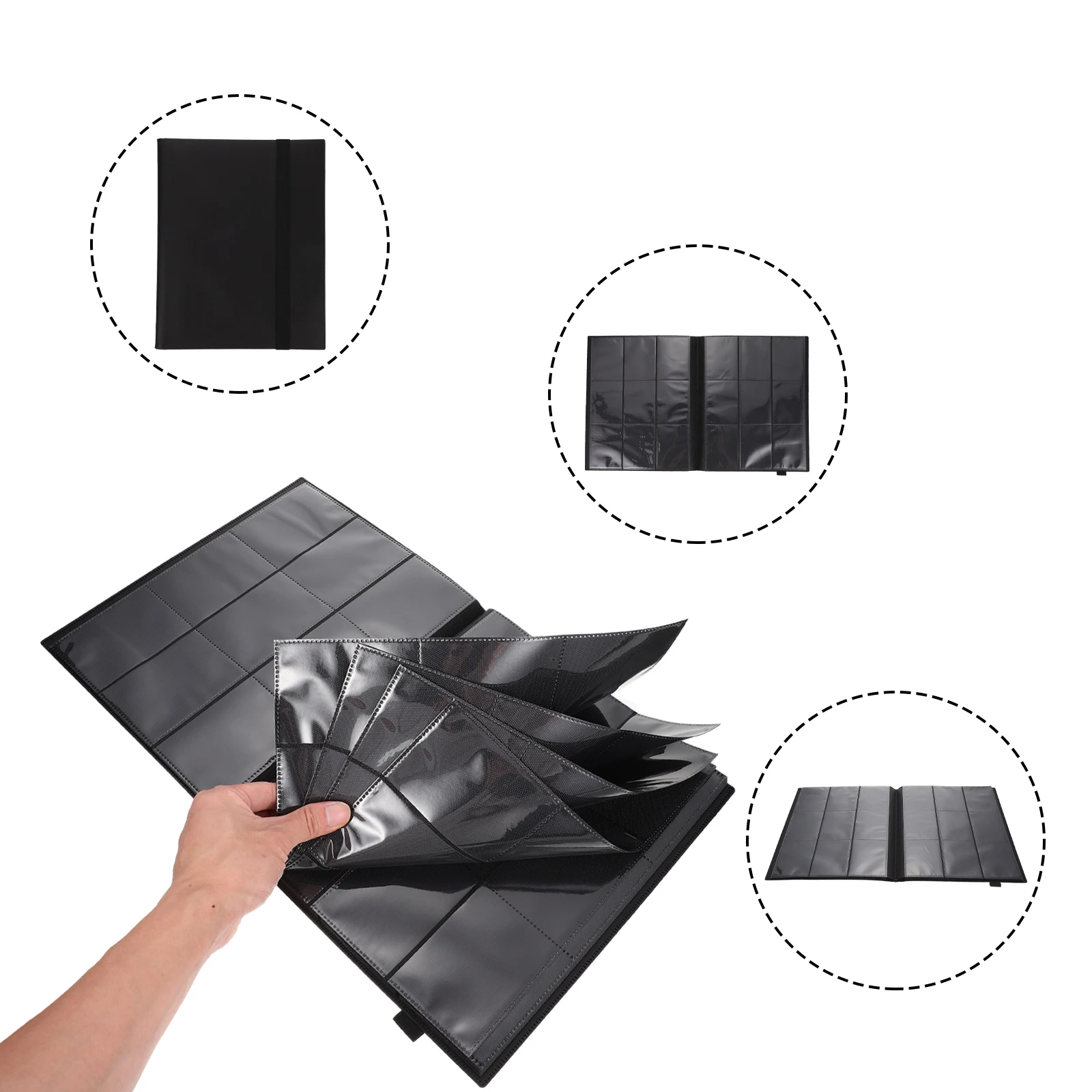 

Gathering Card Collection Book Baseball Holder Football Cards Binder Basketball Black Sport