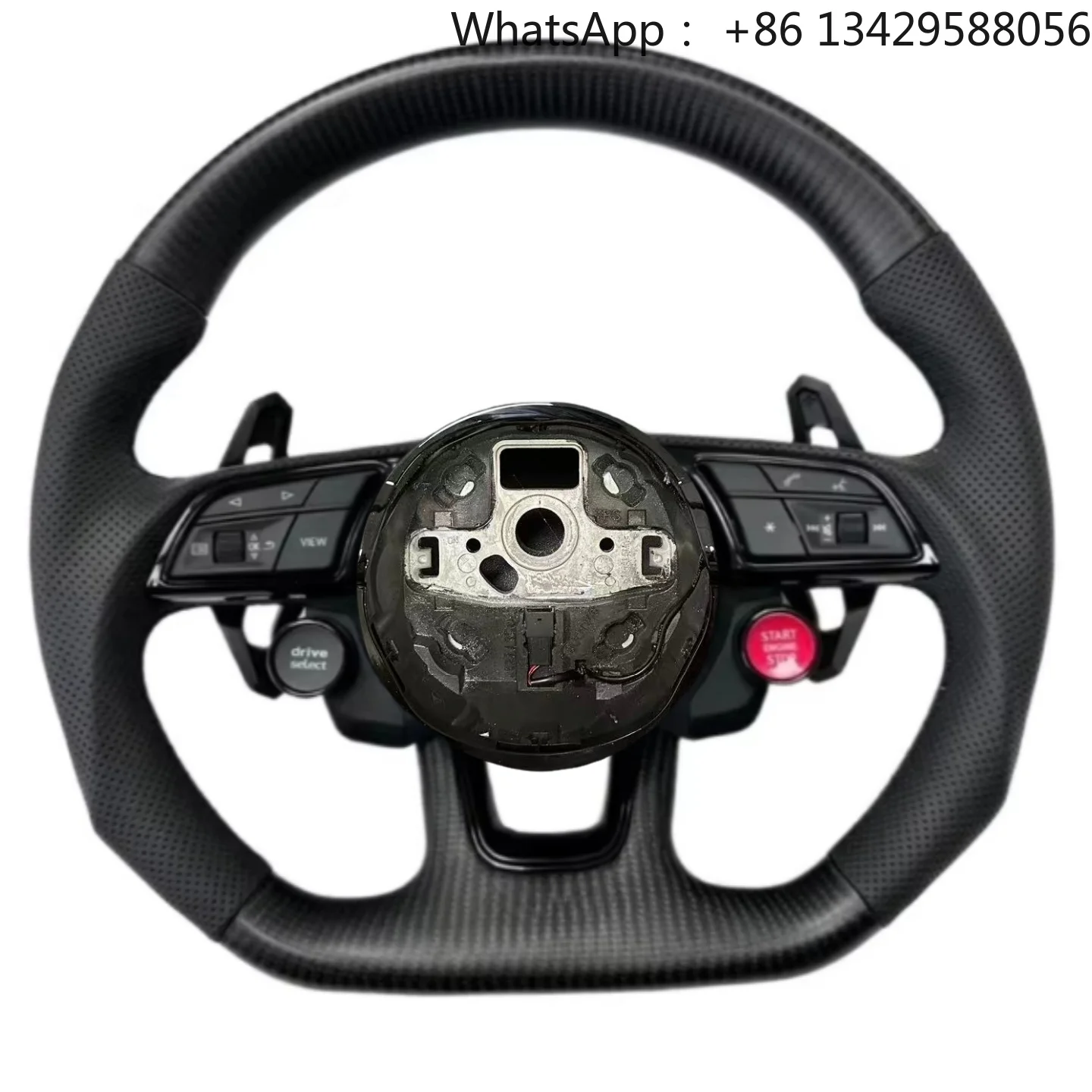 For Audi A3 A4 A5 A6 A7 S3 S4 S5 S6 S7 S8 Q3 Q5 Q7 Q8 SQ7 SQ8 RS RS3 RS4 RS5 RS6 RS7 R8 TT Carbon Fiber Leather Steering Wheel