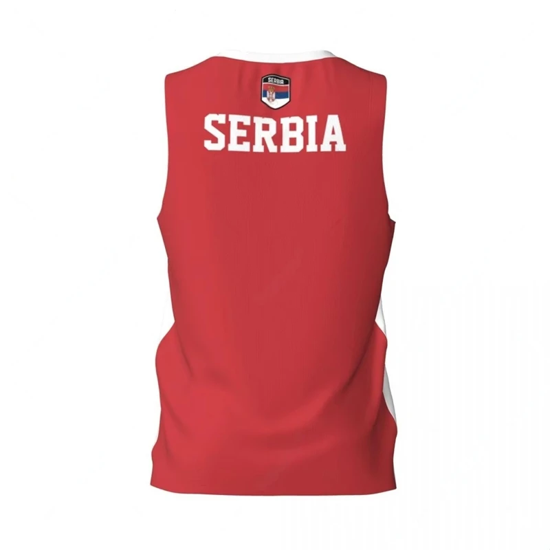 Serbia Flag Basketball Tank Top Fashion Summer 3D National Emblem Printed Jersey Vest Loose Breathable Sports Sleeveless Tees