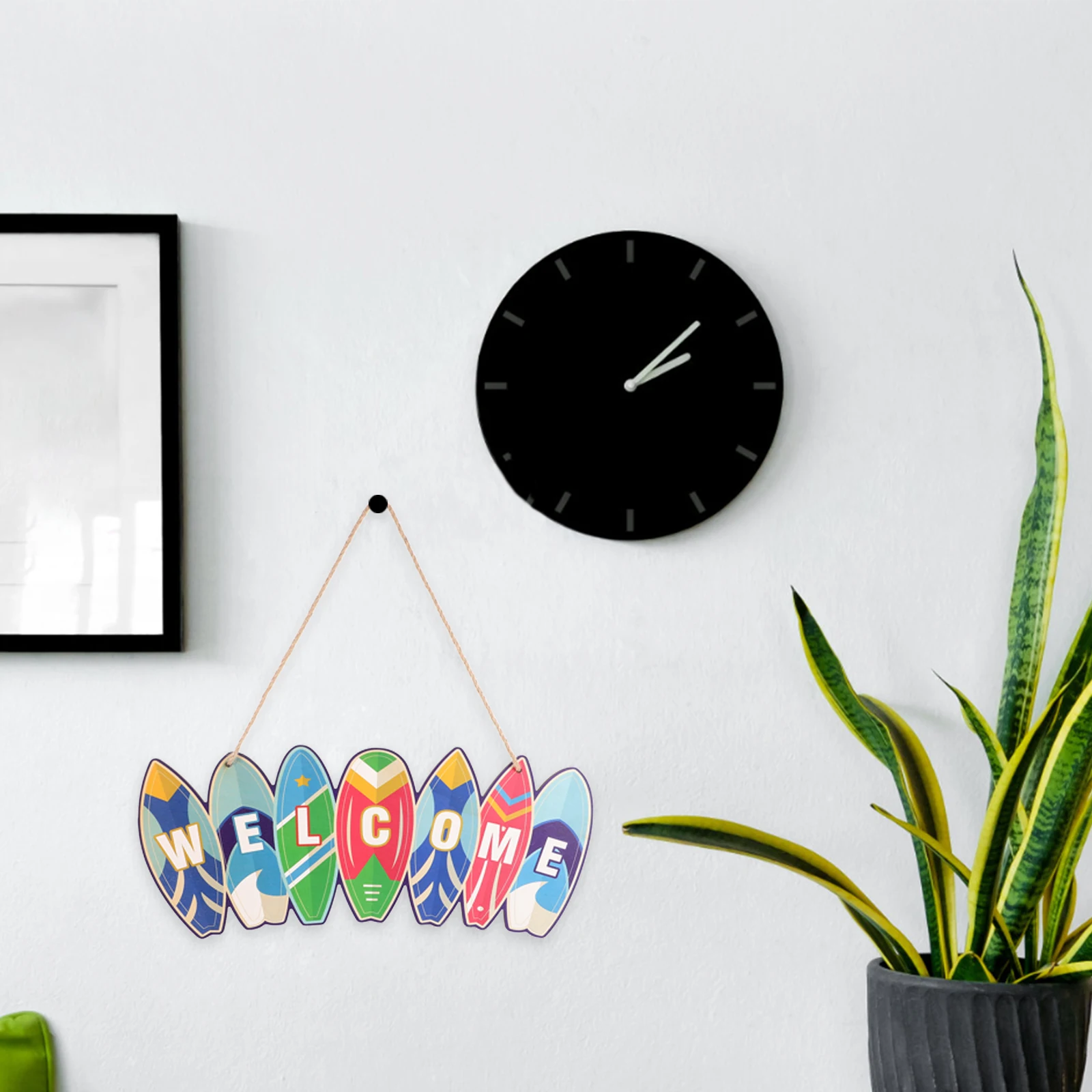 

Summer Wood Surfboard Wall Hanging Sign Beach Decor Coastal Home Ornament Wooden Door Sign