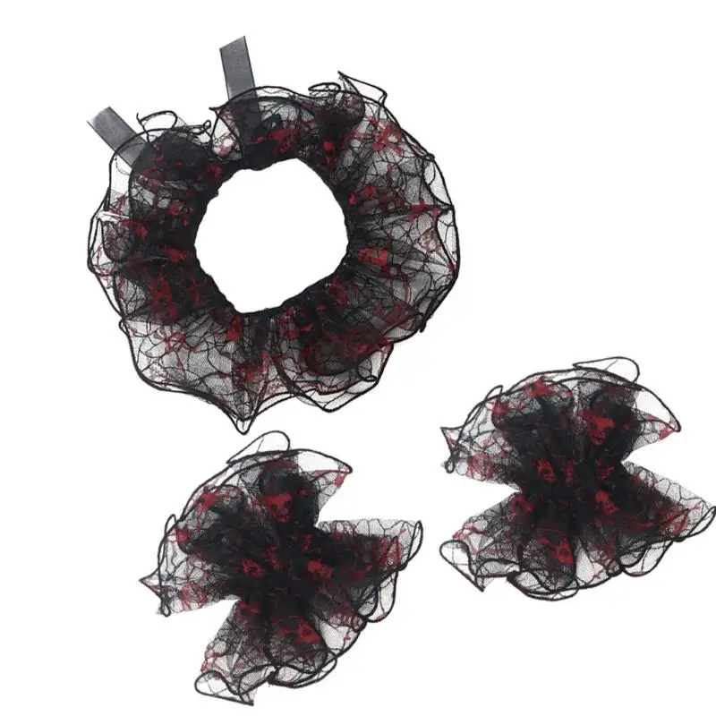 652F طوق دانتيل مكشكش قابل للفصل سوار معصم أنيق لتزيين فستان البلوزة