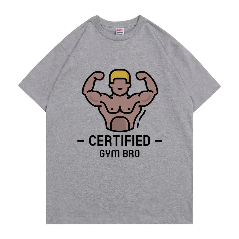 Certified Gym Dro Funny Meme T-shirt Unisex Oversized T Shirts Men Women Fashion Casual Fitness Exercise Cozy Short Sleeve Tees