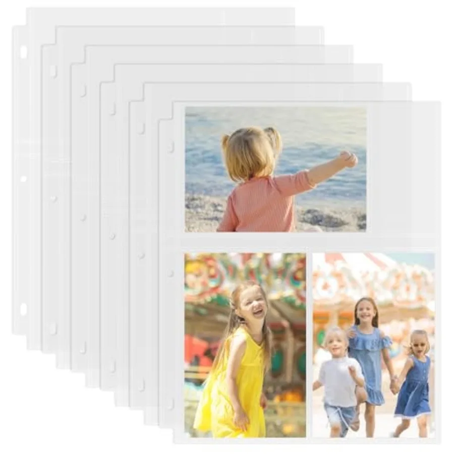 4 x 6 Photo Sleeves for 3 Ring Binder 300 Pictures,Heavy-Duty Archival Photo Page Protectors, Clear Picture Album Refill Pages