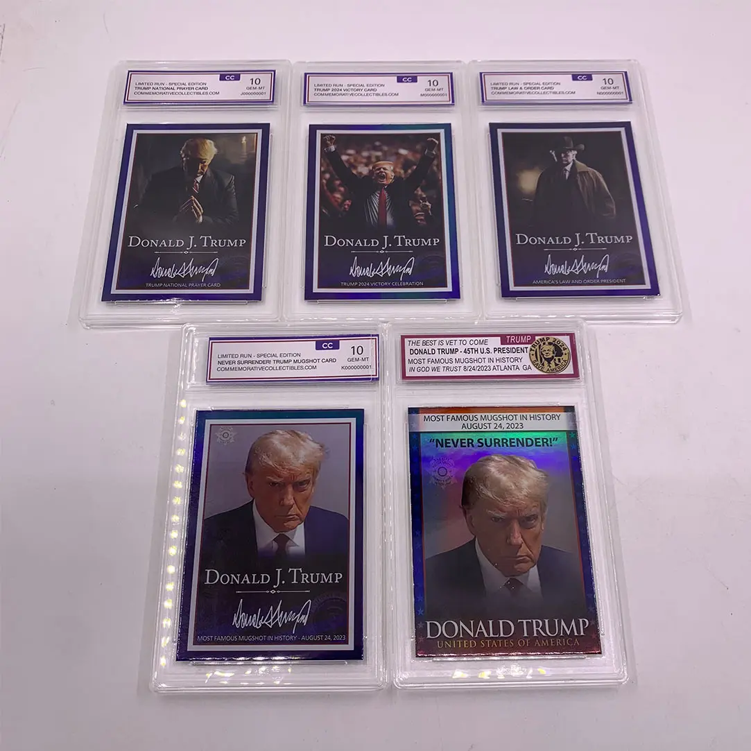 2024 Donald Trump US President Paper Cards In Holder Case Never Surrender Trading Cards Imprisonment Surrendered Head Shot Cards