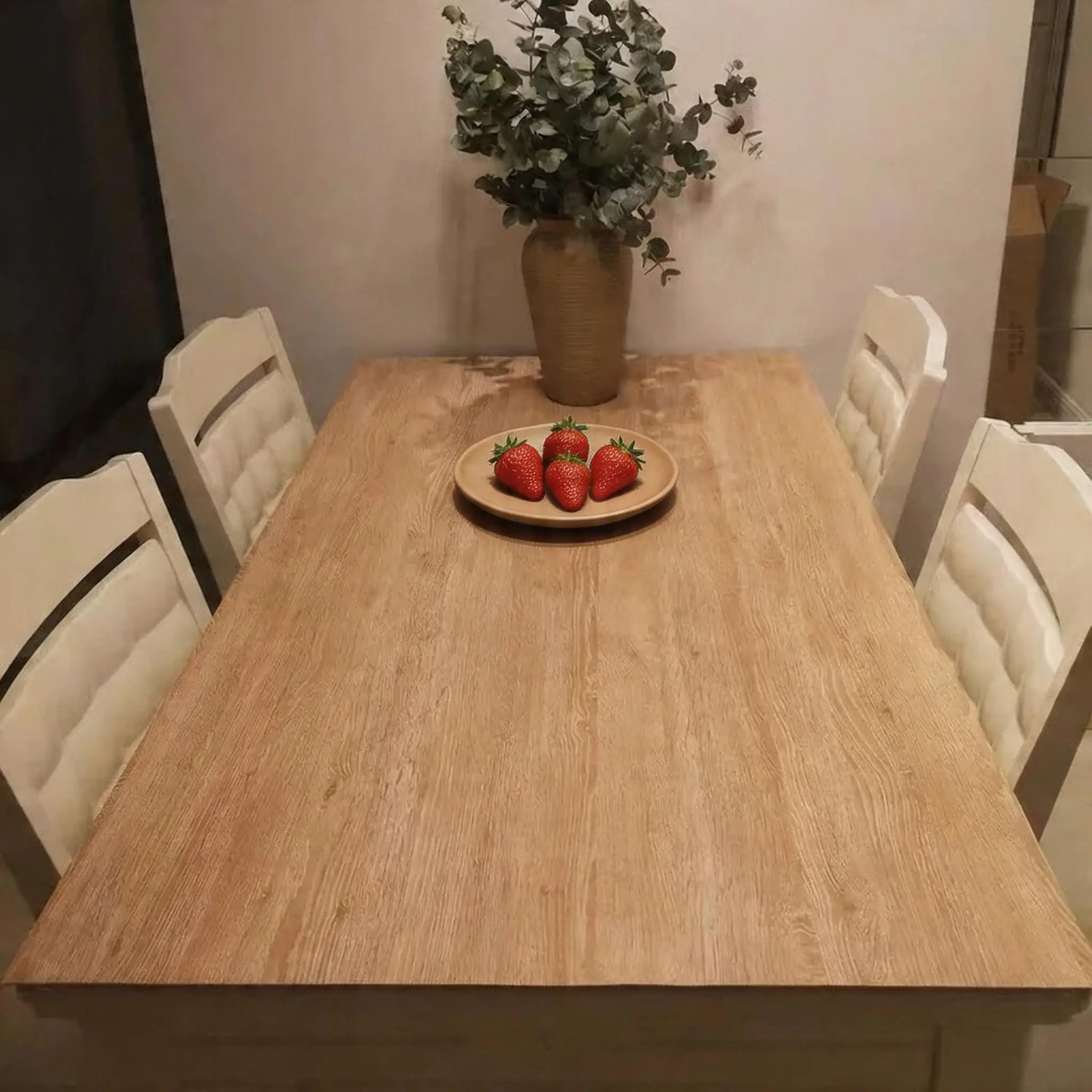 55cm Wide Self-Adhesive Wood Grain Vinyl Wrap Waterproof PVC Film for Home Furniture Makeover Kitchen Cabinet Door Remodeling