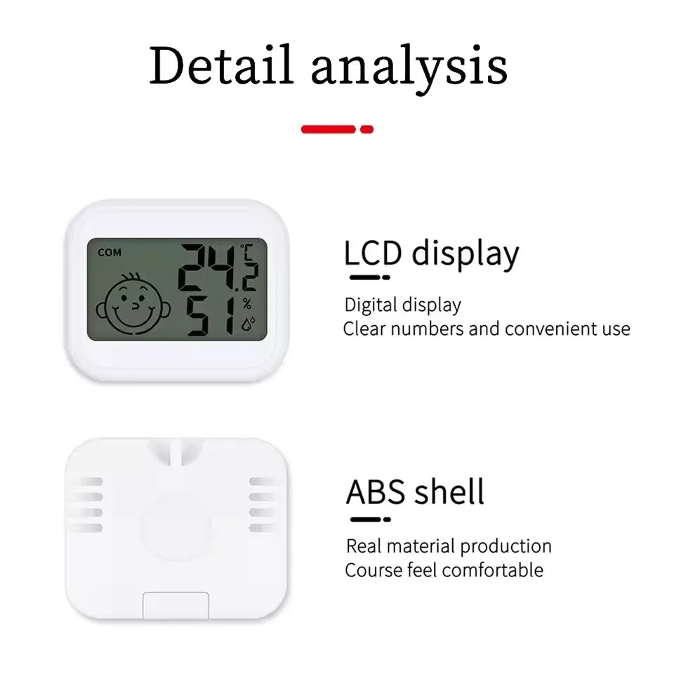 Mini LCD Digital Thermometer Hygrometer Electronic Digital Temperature and Humidity Meter Sensor Gauge Weather Station for Home