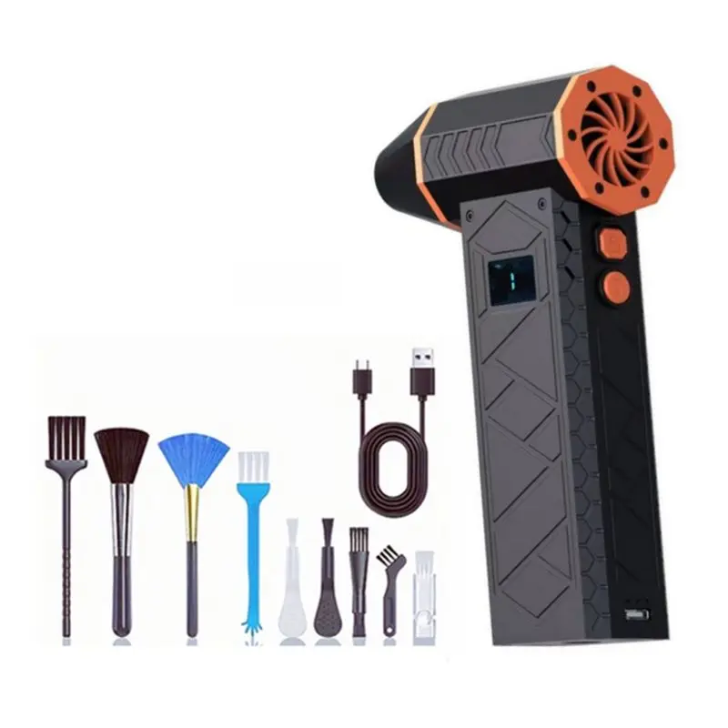 

A96E-Powerful Turbo Blower Fan High-Speed 130000 RPM 4 Adjustable Speed Air Duster Kit For Car Computer Keyboard Lens B