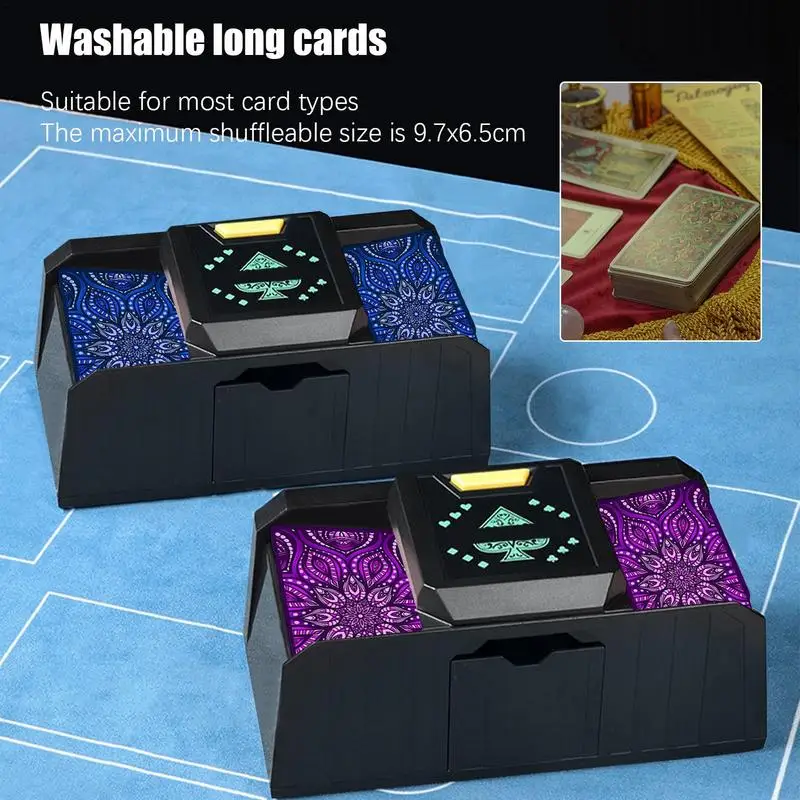 2-Deck Auto Card Auto Shuffler For Cards Shuffler Machine 2-Deck Battery-Operated Electric Poker Shuffler Playing Card Shuffler