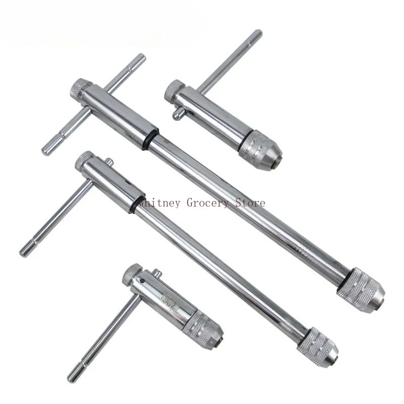 Adjustable M3-8/M5-12 T-Handle Ratchet Tap Wrench - Metric Male Thread Creator (Durable, High-Strength Workshop Hand Tool)