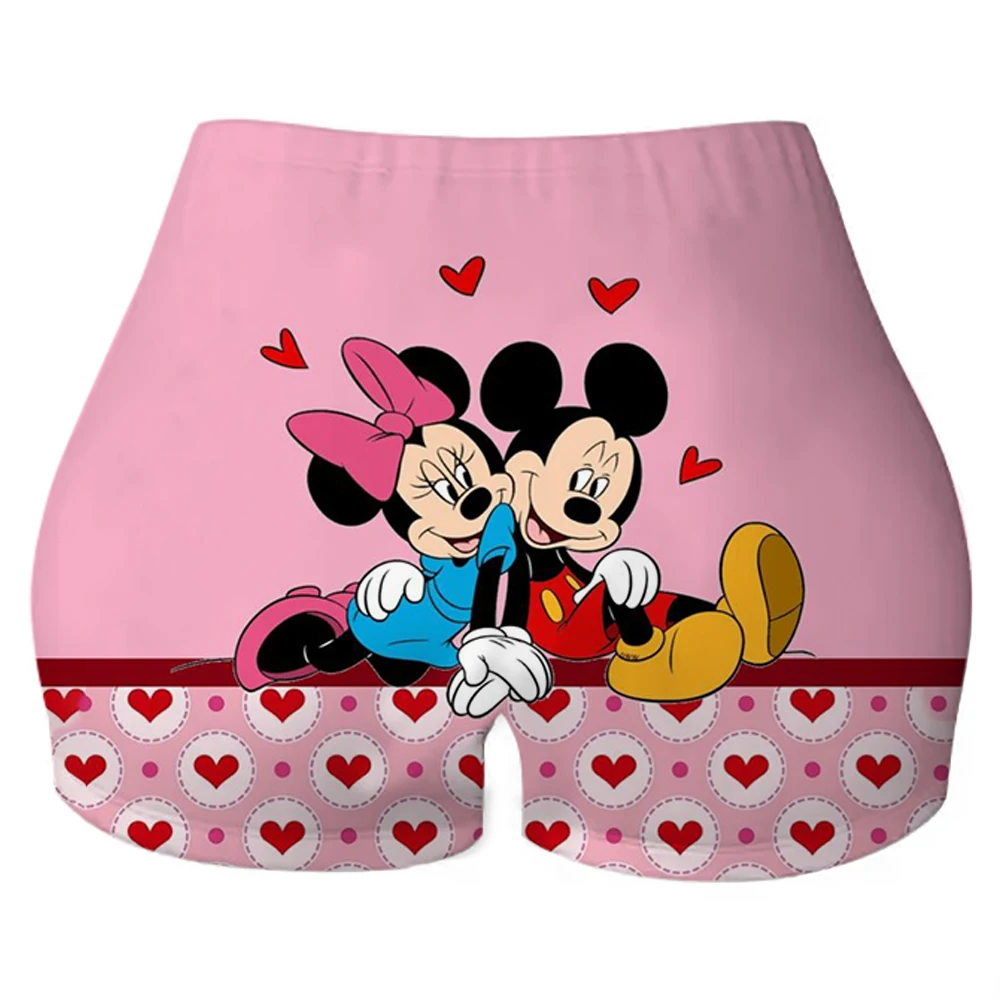 カスタムミッキーマウスコラージュマンガワークアウトバレーボールバイカーショーツ女性用ジムヨガショーツ