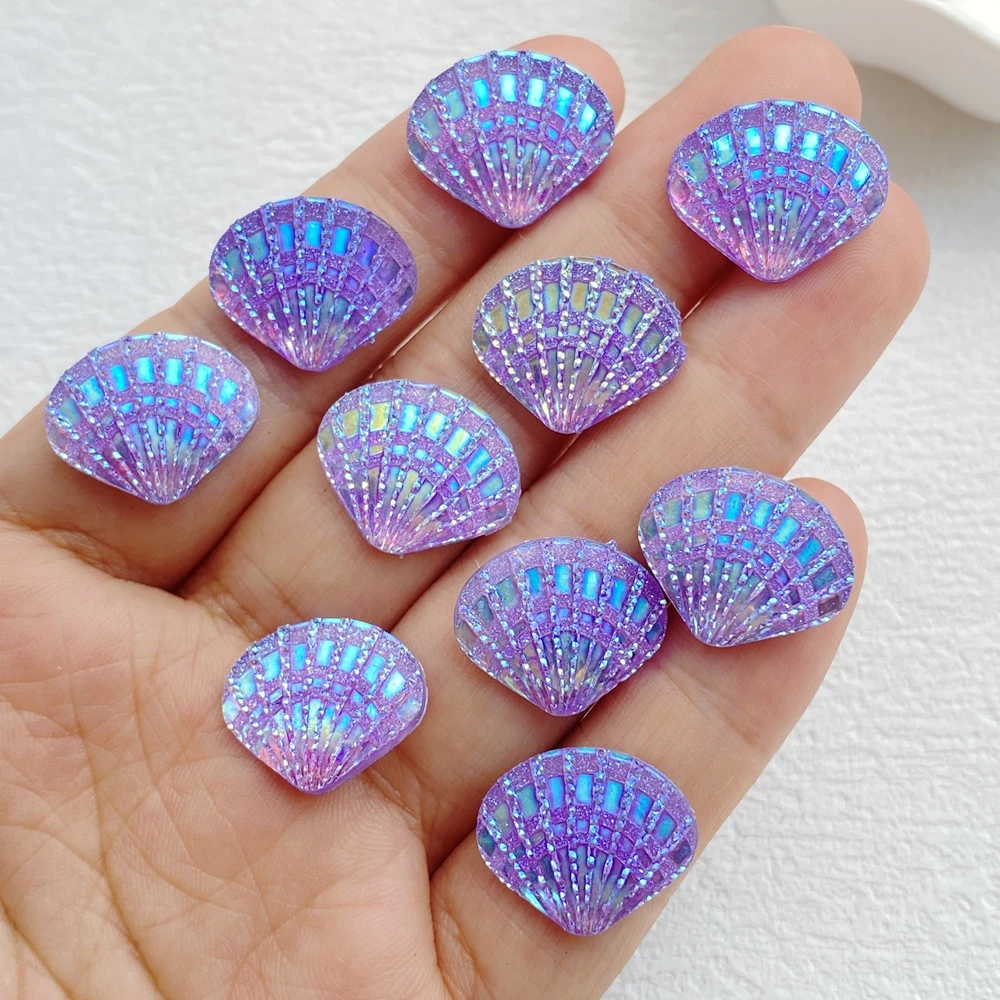 50Pcs Cute Resin Shining Shells Flat-back Cabochons For Hairpin Scrapbooking DIY Jewelry Craft Decoration Accessories