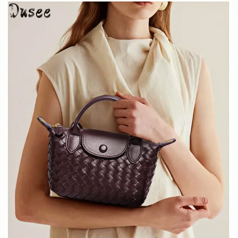 

Классическая модная легкая мини-сумка в форме пельменей из мягкой кожи, сумка через плечо, нейтральный минималистичный стиль