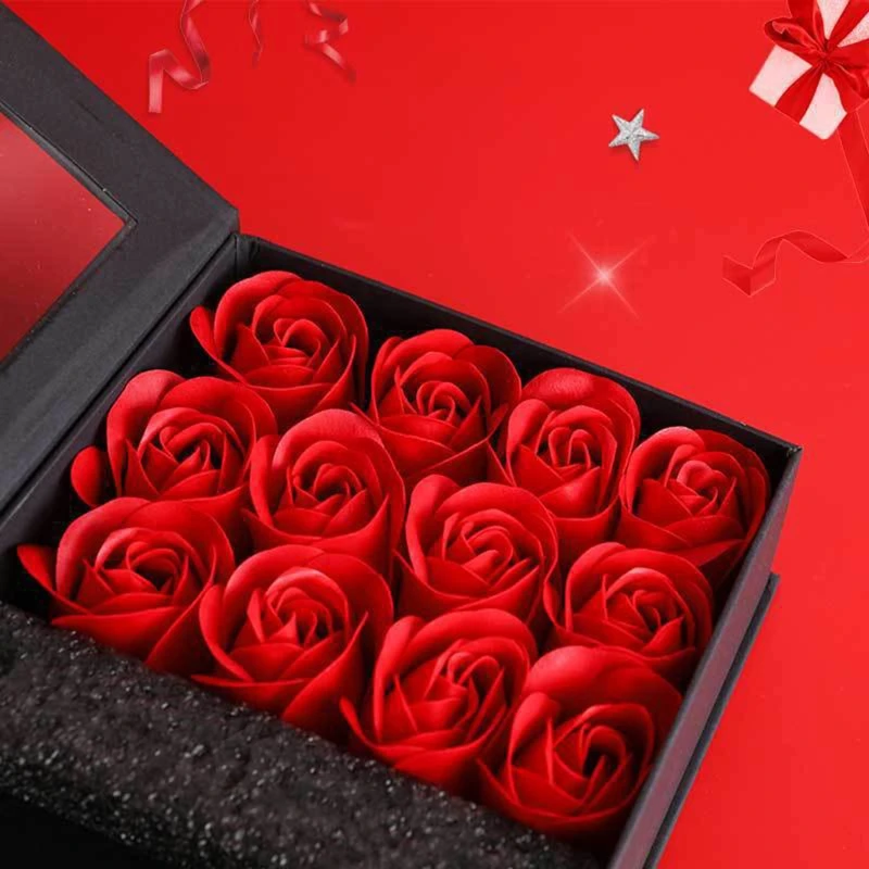 Valentines Day Flower Jewelry Box Rose Flower Christmas Present Packing Bag Women Birthday Party Girlfriend Mom Gifts