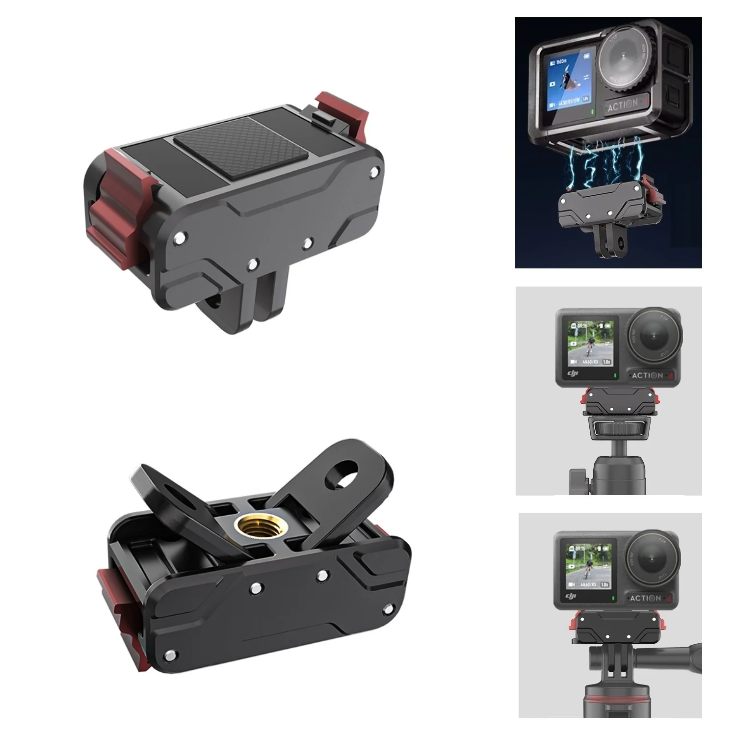 

For DJI Action 5 Pro Magnetic Mount Quick Release Adapter Extension Base 1/4" Threaded for DJI Osmo Action 5 Pro/4/3 Accessories
