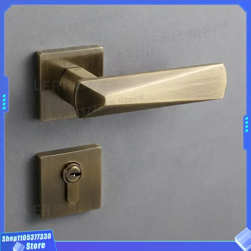 Matte Zinc Alloy Indoor Door Handle Lock Solid Core With Key Easy Install Waterproof Modern Home Security Hardware Accessory