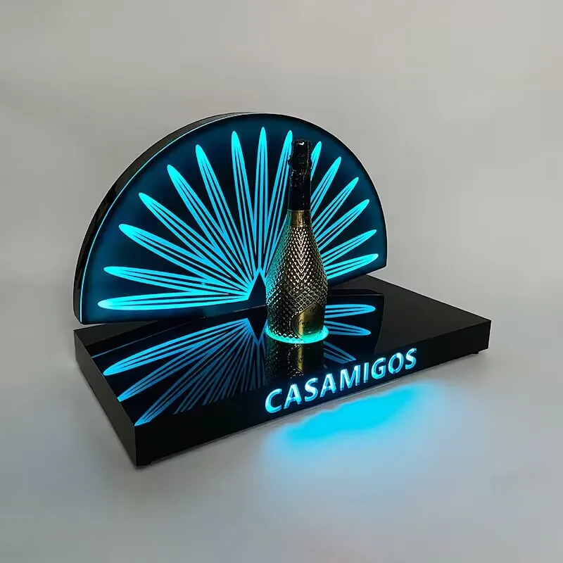 Acrylic Bottle Service Presenter Led Liquor Bottle Display Shelf Rack Casamigos Vip Bottle Presenter For Nightclub Bar Lounge