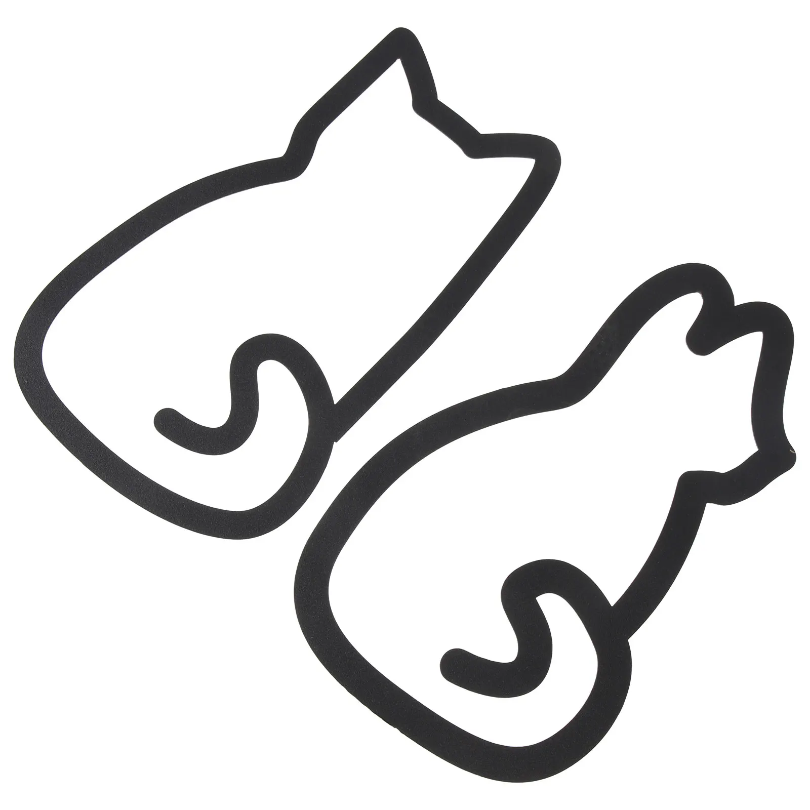 

2pcs Metal Art Line Ornaments Pendants Sculptures Black Hanging Decorations For Home Garden Hanging Crafts Iron Cat Decorations