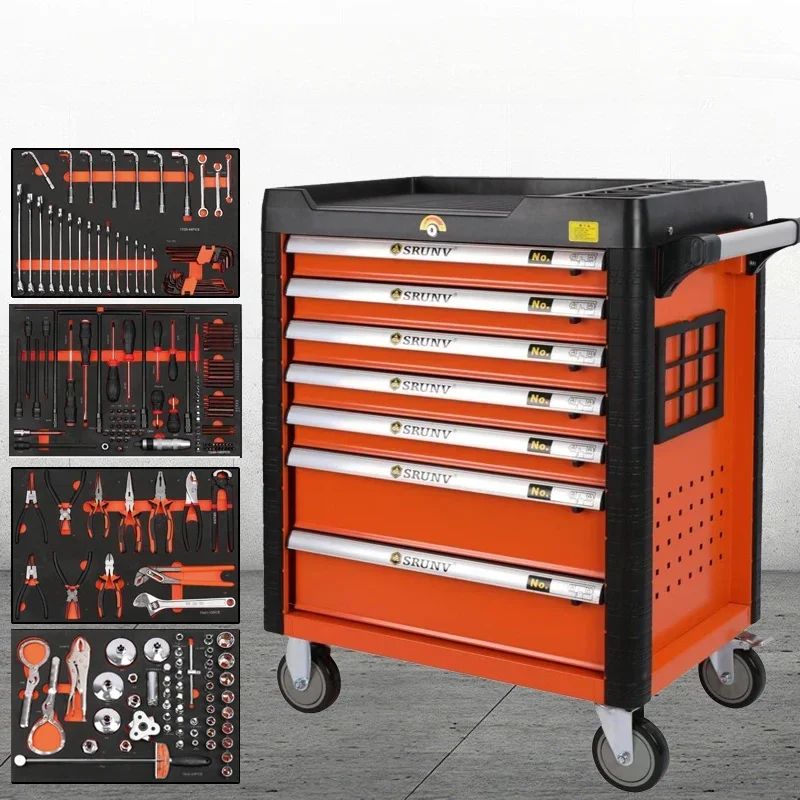 Professional Screwdrivers Tool Cabinet Wheeled Large Trolley Organizer Workshop Mechanical Tool Cabinet Garage Tool Arrangement