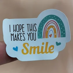 120Pcs / Set  i hope this makes you smile thank you stickers Seal Labels rainbow Rectangle Sticker Wedding Party Gift Decoration