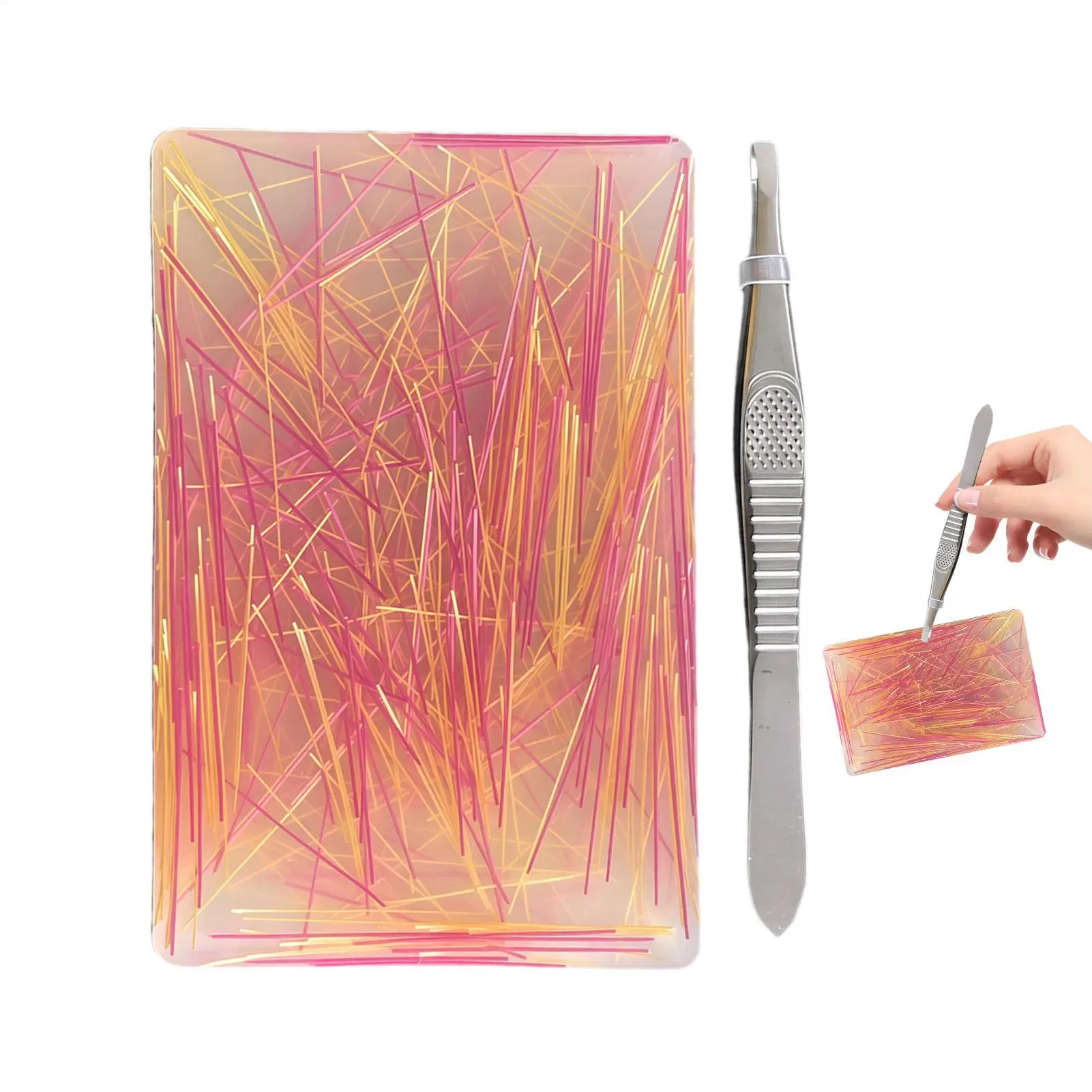 Skin Picking Fidget Silicone Colorful Soft Pulling Portable Mat Skin Picking Fidget Toys For Family Friends Youth Teens Offices