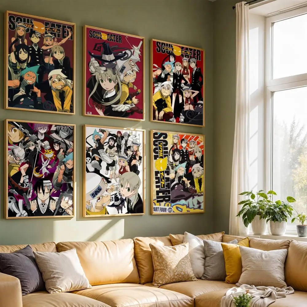 Anime S-Soul E-Eater Poster HD Self Adhesive Waterproof Wall Art Ideal for Home Office Dorm Bedroom Great Gift